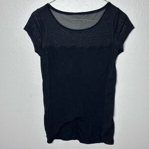 Express Women Black‎ Minimalist Casual Basic Sheer Top Blouse size XS